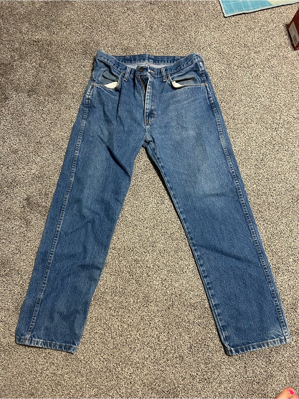 Rustler Men's Straight Leg Blue Denim Jeans